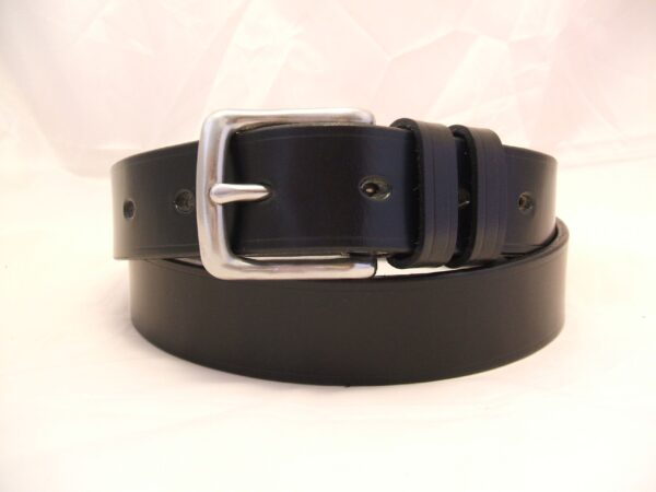 Belt - Classic style in Sedgwick (SFG) Black Bridle Butt leather with 1 1/4 (114) inch wide stainless steel West End (sswe) buckle. By The Belt Makers